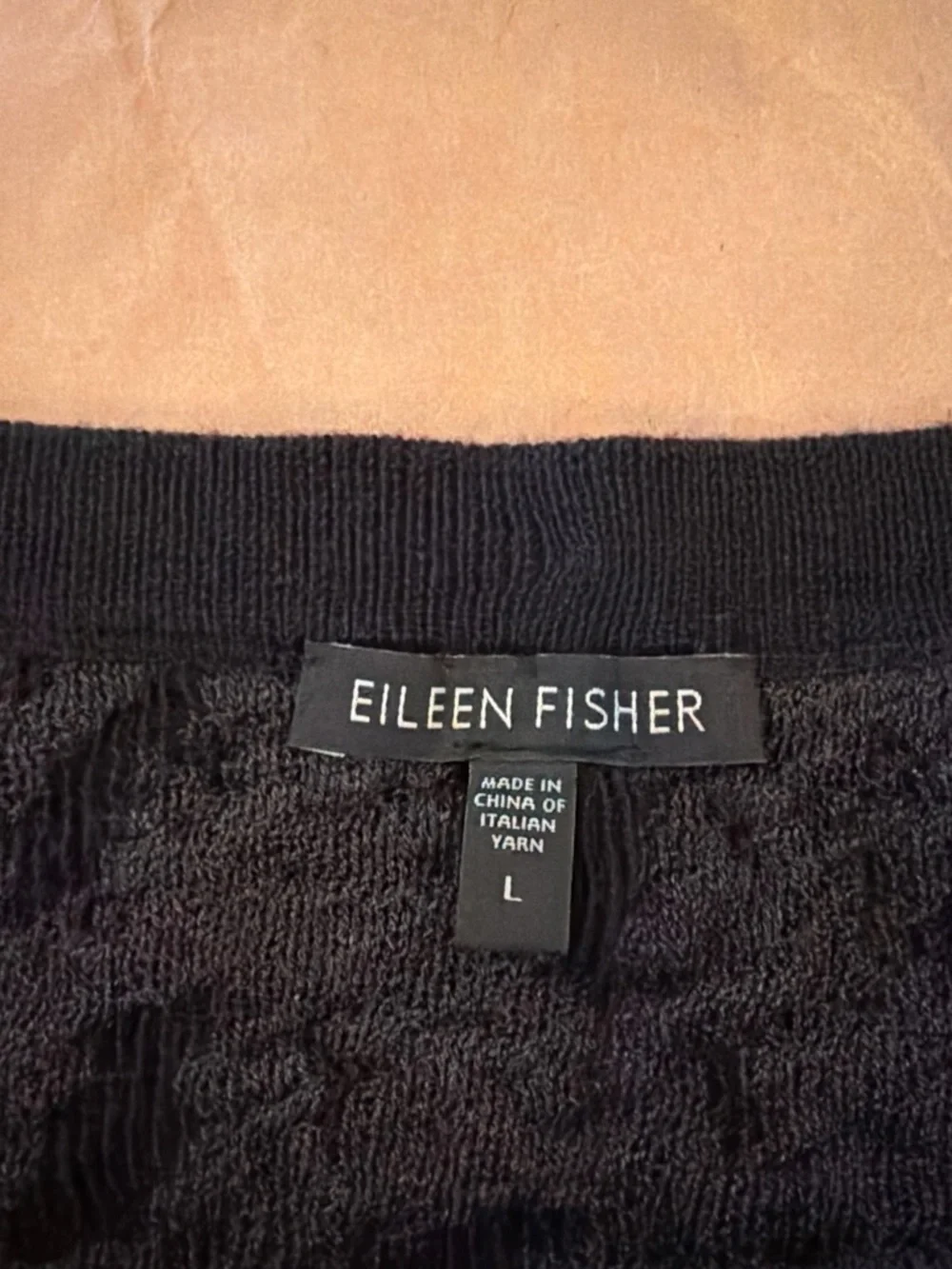 Eileen Fisher - black skirt, size Large, made with italian yarn